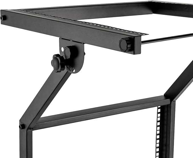 9U Professional DJ Stand Rack Mount DJ Mixer Stand Adjustable Stage Cart w/Wheel - Image 5