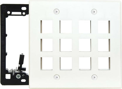 DIYTECH Keystone Wall Plate, 2 Gang Keystone Wall Plate, 12 Port Keystone Jack by DIYTECH