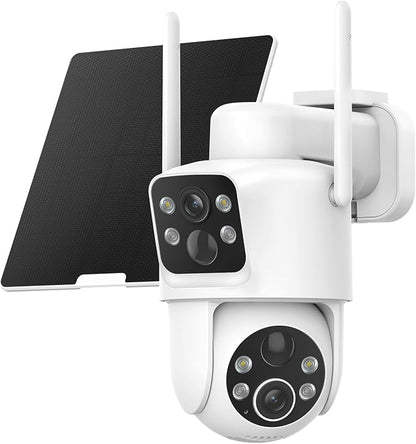 TKENPRO Dual Lens Solar Security Cameras Wireless Outdoor, 2K Full HD Video by TKENPROPetTreatCamera