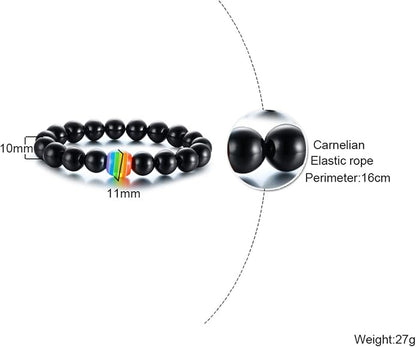 Nanafast Titanium Stainless Steel Rainbow LGBT Pride Bracelet Handmade Braided - Image 3