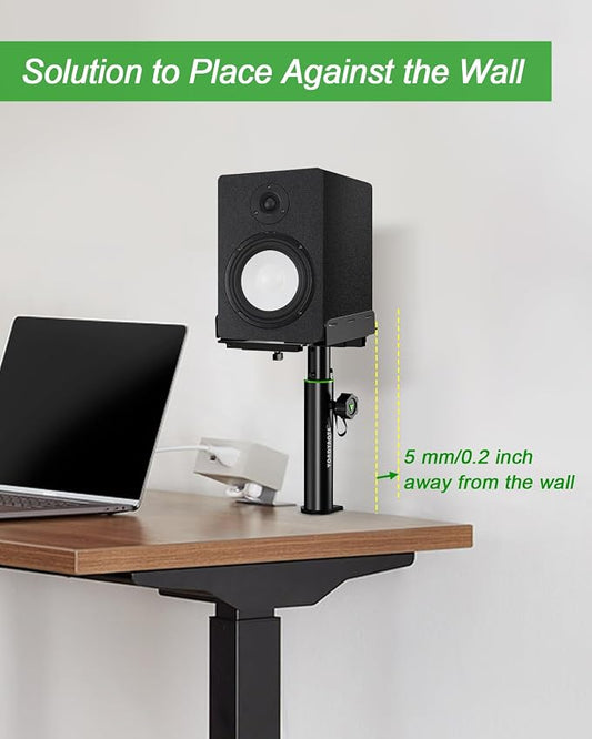 Set of 2 Dual Side Clamping Studio Monitor Stands Desktop Clamp Speaker Stands - Image 2