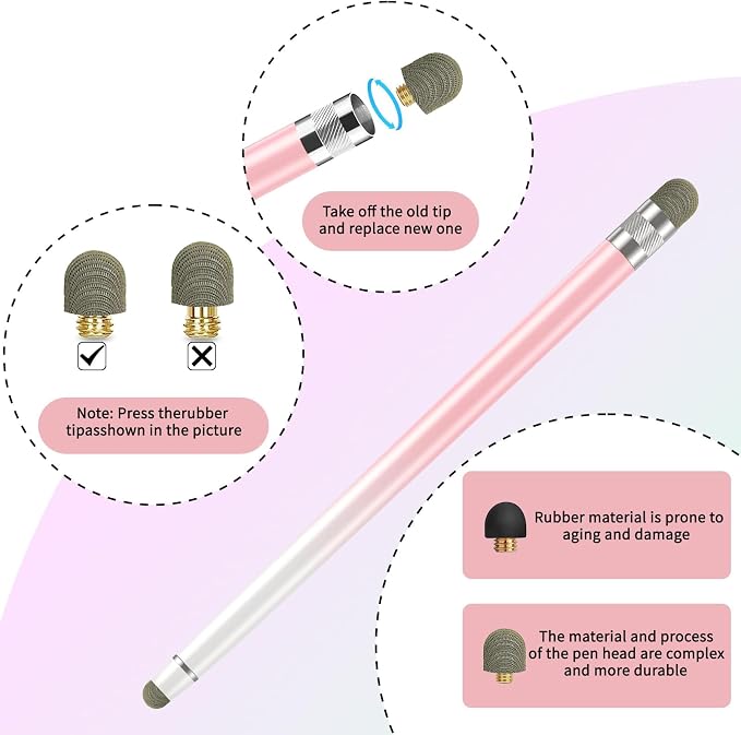 Replacement Fiber Mesh Tips for Stylus Pens - Image 3
