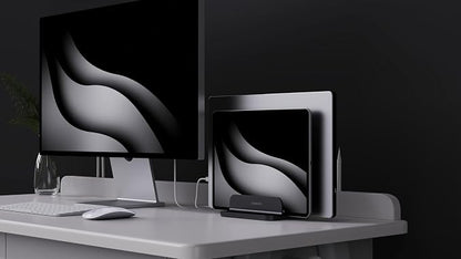 Dual Aluminum Vertical Laptop Stand Organizer, Sturdy Notebook Computer Holder - Image 9