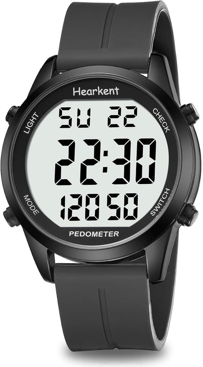 Pedometer Watch for Walking for Senior No App Required by Hearkent