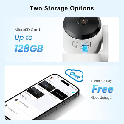 AMOROM 2 Pack 2K Indoor Security Camera Wireless, 360° Pan-Tilt Wi-Fi Pet/Baby - Image 9