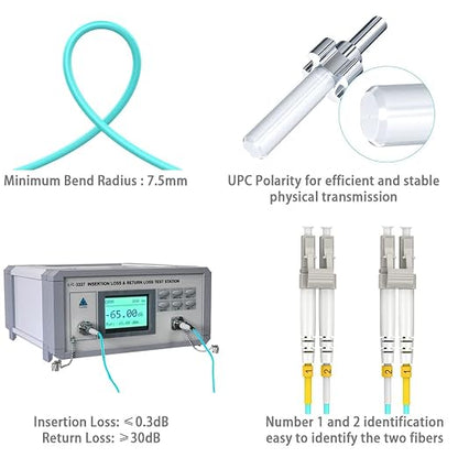 500ft OM3 Multimode Fiber LC to LC, Fiber Patch Cable Duplex, Options 7in~500ft - Image 5