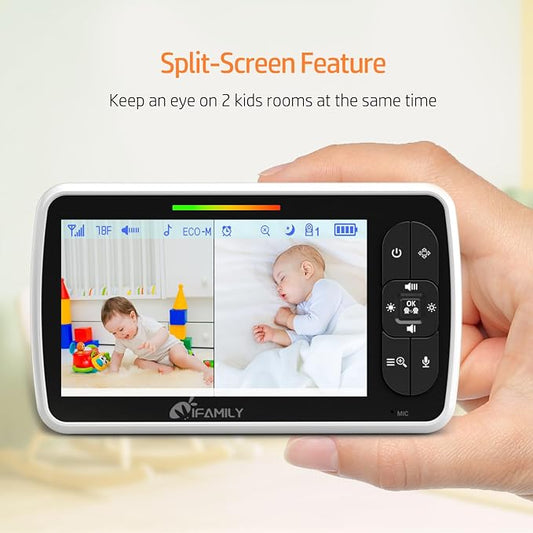 iFamily Split Screen Baby Monitor, Large Display Video Baby Monitor - Image 2