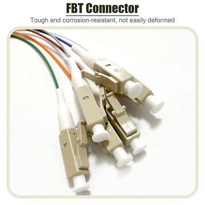 6 Strand Multimode OM3 50/125 LC-UPC Fiber Pigtail, 1.5 Meters LC-OM3 Fiber - Image 2