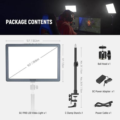 NEEWER GL1 PRO 15.5" Key Light for Streaming, Video Lighting - Image 9