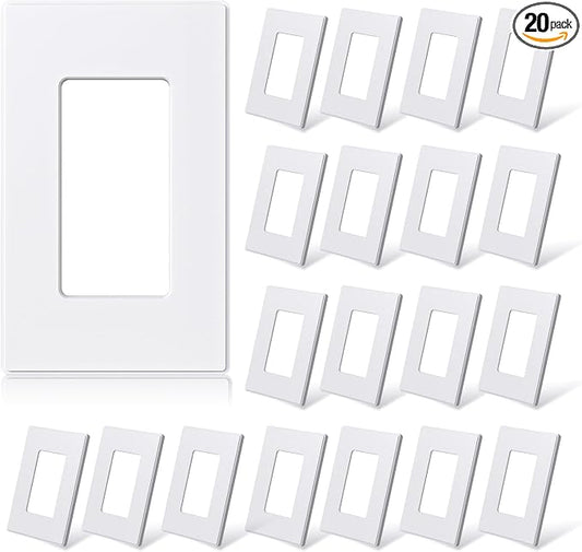 ELEGRP Matte White 1-Gang Screwless Decorative Wall Plates, Standard Size by ELEGRP%7CELEGROUP