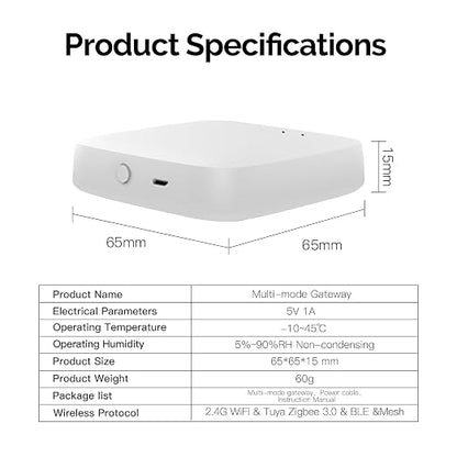MOES ZigBee & Bluetooth & Mesh Gateway, Tuya Wireless Smart Home Bridge Hub - Image 7