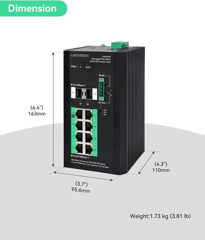 LINOVISION Industrial 8 Ports Gigabit Managed PoE Switch - Image 8