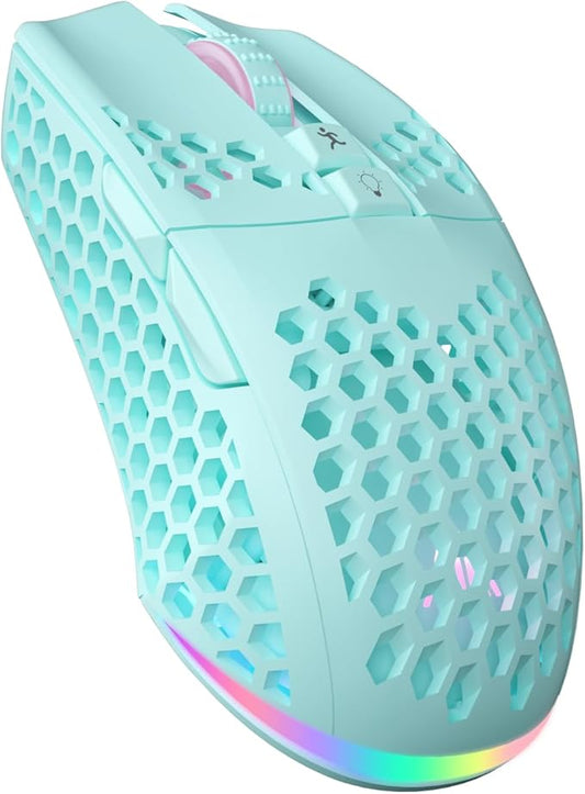 SM600 Honeycomb Shell Gaming Mouse Wireless, 8000 DPI Tri-Modes BT5.1/2.4G by SOLAKAKA