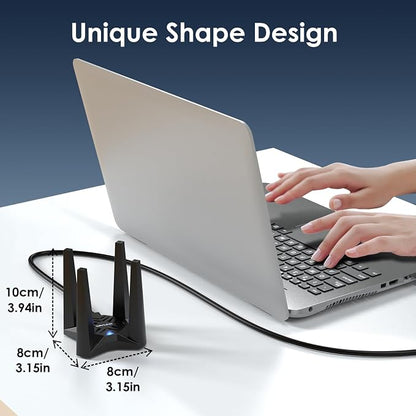 WAVLINK AX5400 USB WiFi 6E Adapter, Tri-Band 6GHz/5GHz/2.4GHz WiFi Adapter - Image 8