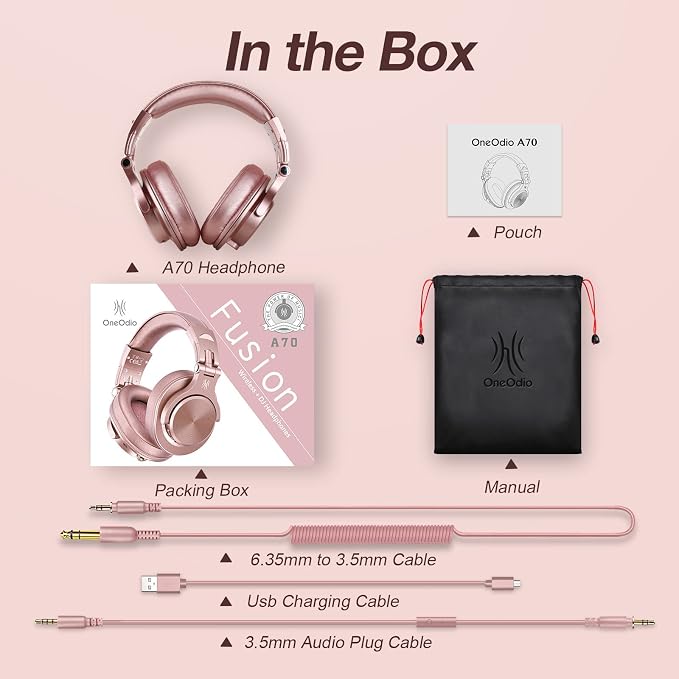 OneOdio A70 Bluetooth Over Ear Headphones, Wireless Headphones w/ 72H Playtime - Image 8