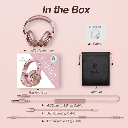 OneOdio A70 Bluetooth Over Ear Headphones, Wireless Headphones w/ 72H Playtime - Image 8