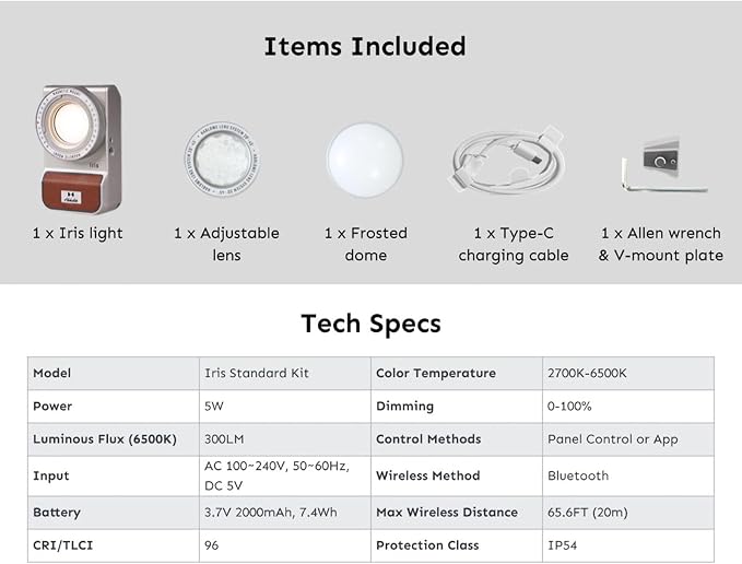 Harlowe Iris Content Creator Lighting Kit Portable 5W Bi-Color Camera Light - Image 8
