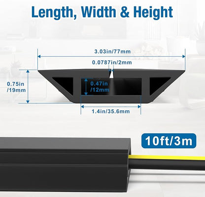 Eapele 10 ft Floor Cord Cover Heavy Duty Cable Protector, Prevent Trip Hazard - Image 2