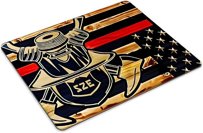 Firefighter American Flag 001 Mouse pad Customized Mousepad Non-Slip Rubber - Image 2