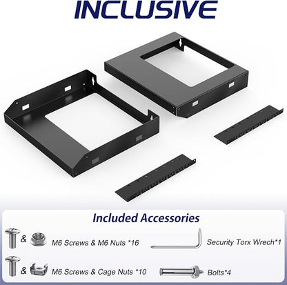 6U Wall Mount Open Frame 19 Inch Server Equipment Network Cabinet 18 inches - Image 4