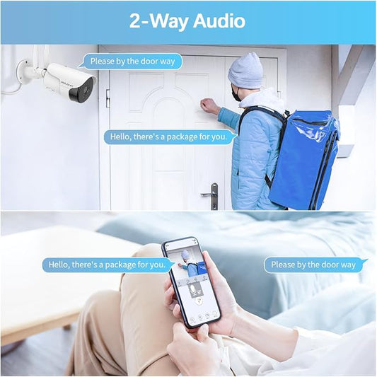 【130° Wide-Angle & 2-Way Audio】 Outdoor Wireless Security Camera System - Image 2