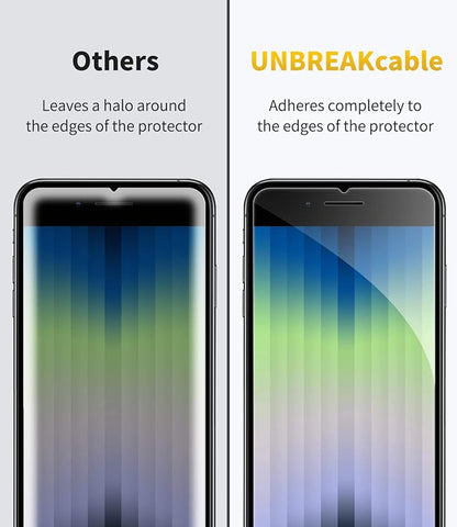UNBREAKcable Protective Glass for iPhone SE 2022/2020, 2.5D Double Defense - Image 7