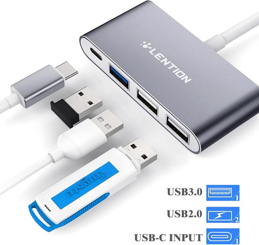 LENTION 4-in-1 USB-C Hub with Type C, USB 3.0, USB 2.0 - Image 2