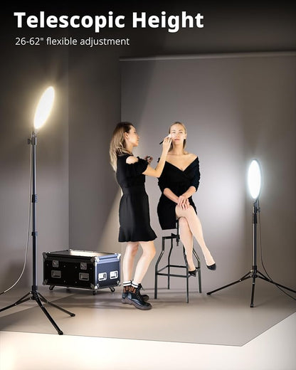 UBeesize 10" LED Light with 62" Tripod Stand, Phone Holder & Remote - Image 5