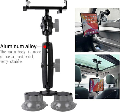 Aluminum Tablet Holder for All iPad, 360° adjustable Secure Double Suction Cup - Image 3