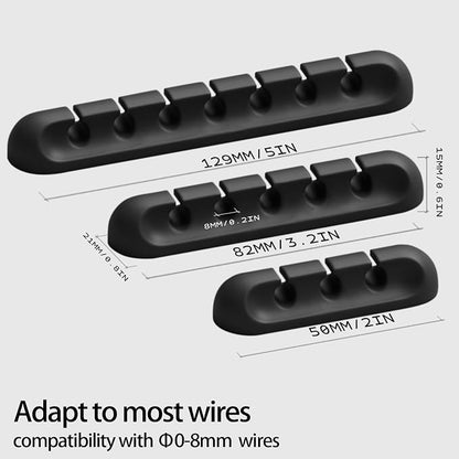 USB Cable Organizer Clips Cord Holder, 10 Packs Black Self Adhesive Desk Cord - Image 2