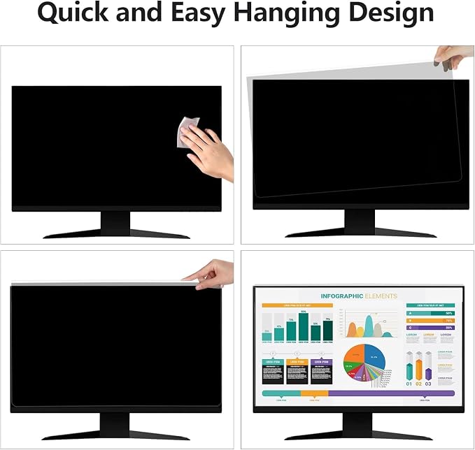 32 Inch Hanging Computer Privacy Screen Protector Shield Compatible - Image 5