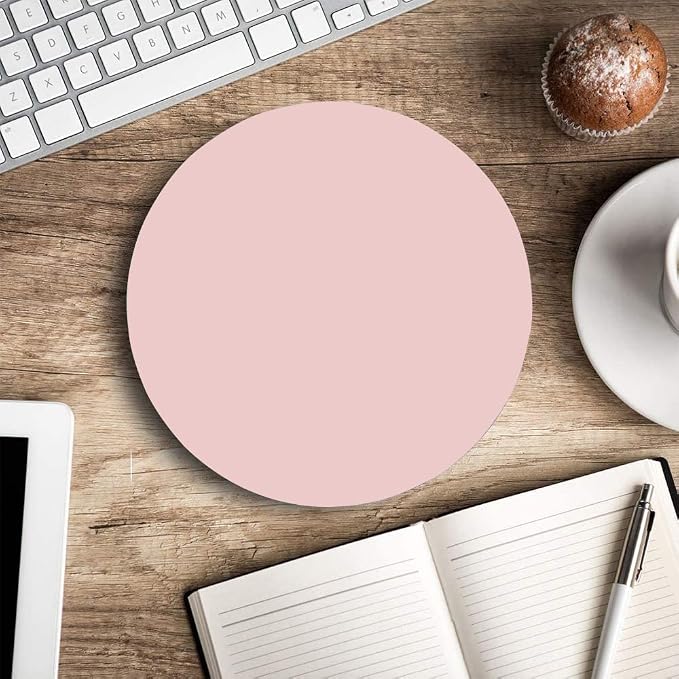 Mouse Pad Pink, Premium-Textured Small Round Pink Mousepad 7.9 x 7.9 Inch - Image 5