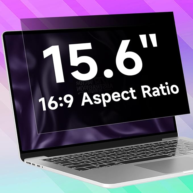 15.6 Inch 1920x1080 Laptop Privacy Screen Filter, Anti Blue Light Glare & Anti by ANTOGOOV