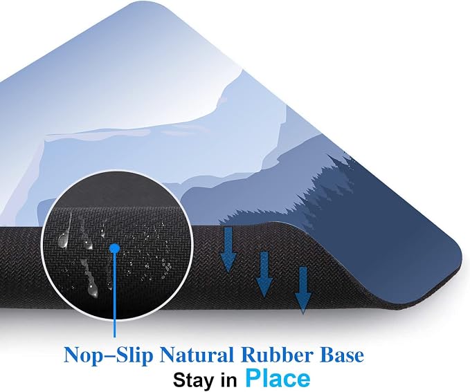 Pine Trees Forest Mouse Pad, Distant Mountain Mouse Pad - Image 3