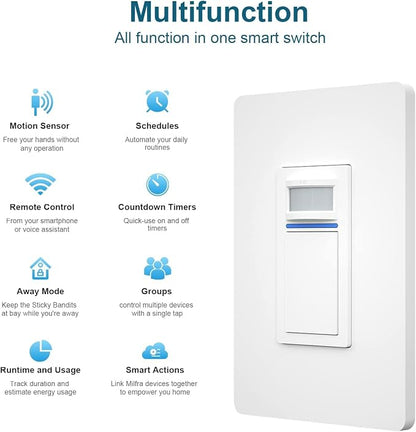 Nexete Smart Wi-Fi Motion Sensor Light Switch, Motion Detector PIR Infrared - Image 4