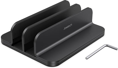 Dual Aluminum Vertical Laptop Stand Organizer, Sturdy Notebook Computer Holder - Image 5