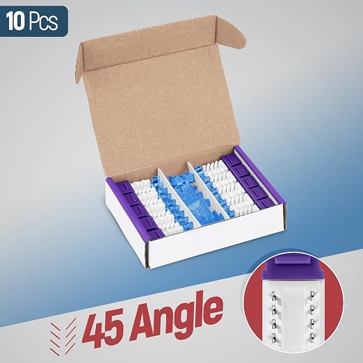 Everest 45° Angled RJ45 Cat5e Keystone Jacks 10-Pack in Purple - Image 2
