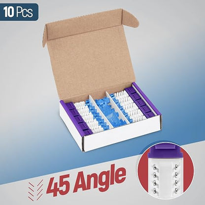 Everest 45° Angled RJ45 Cat5e Keystone Jacks 10-Pack in Purple - Image 2