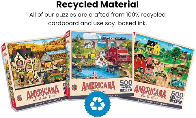 MasterPieces - 500 Piece Jigsaw Puzzle, Large EZ Grip Shapes, Labor Day - Image 6