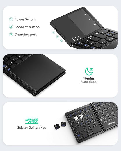 Samsers Multi-Device Foldable Bluetooth Keyboard - Image 6