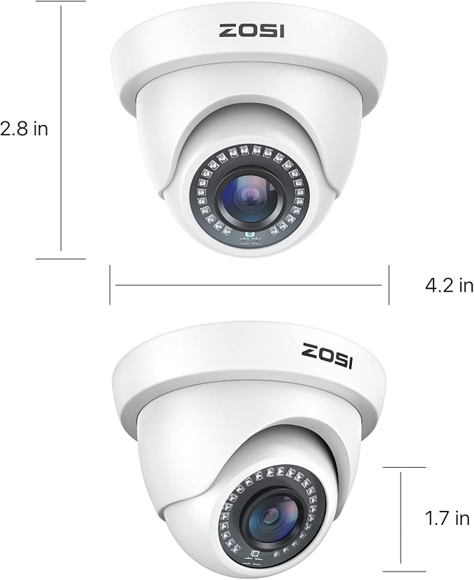 ZOSI 4Pack 2.0MP HD 1080P Security Cameras Kit, 80ft Night Vision, Indoor - Image 9