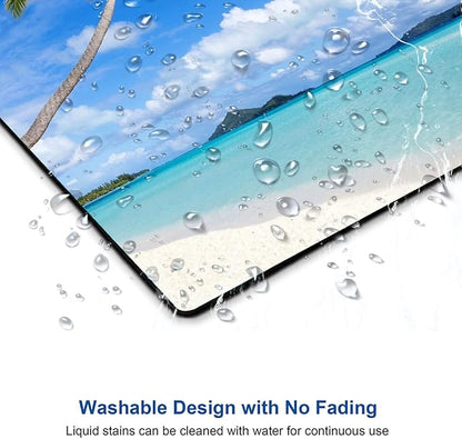 Mouse Pad, Beach Design Mouse Pad, Washable Square Cloth Mousepad - Image 5