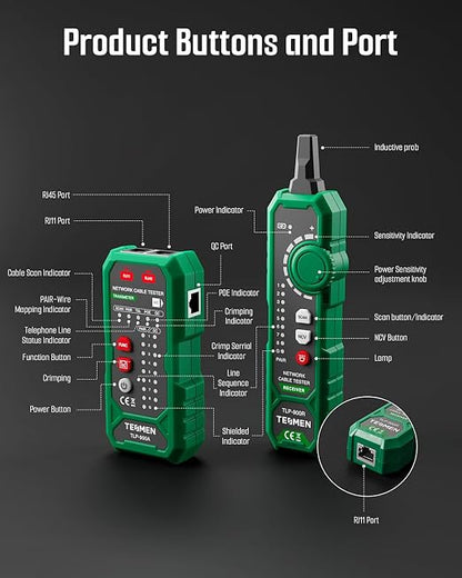 TESMEN TLP-900AR Network Cable Tester, RJ11 RJ45, - Image 8