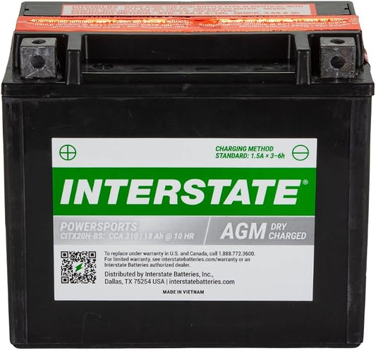 Interstate Batteries YTX20H-BS 12V 18Ah Powersports Battery 310CCA - Image 2