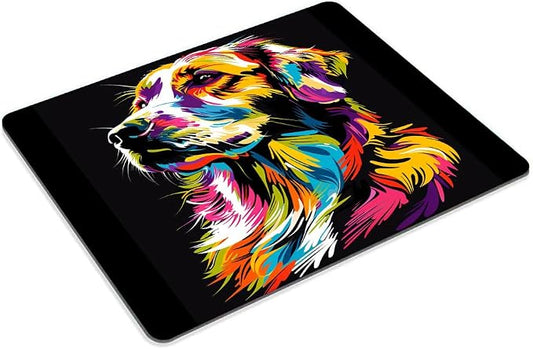 Square Mouse Pad Colorful Dog Portrait-1, Gaming Mouse Pads - Image 2