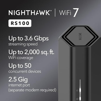 NETGEAR Nighthawk Dual-Band WiFi 7 Router – Router Only, BE3600 Wireless Speed - Image 2