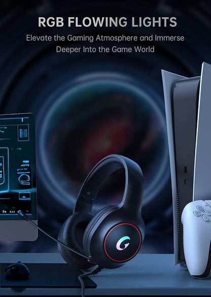 CM7002 Gaming Headset for PS5, Xbox Series, Surround Sound RGB Gaming Headphones - Image 3