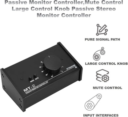 Passive Monitor Controller, Mute Control Large Control Knob Passive Stereo - Image 2