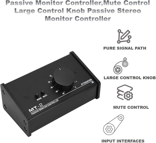 Passive Monitor Controller, Mute Control Large Control Knob Passive Stereo - Image 2