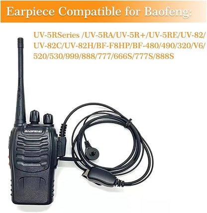 Walkie Talkies Earpieces with Mic 2 Pin Covert Air Acoustic Tube Headset - Image 4